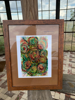 Framed Alcohol Painting , Swirl