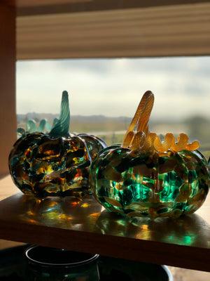 Glass Pumpkins, multi colored
