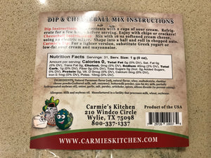 Carmie’s Kitchen dip and cheeseball mixes