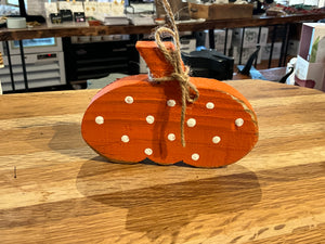 Wood polka dot pumpkin