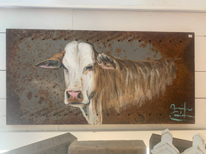 F1 cow on industrial shelf