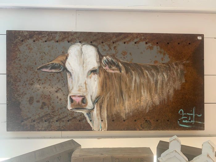 F1 cow on industrial shelf