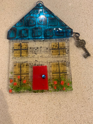 Fused glass house sun catcher