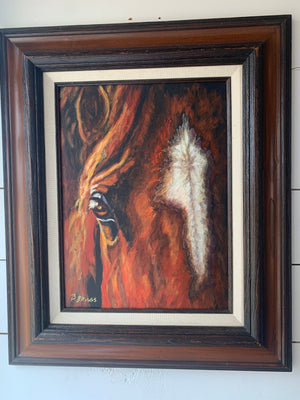 Framed Horse Painting