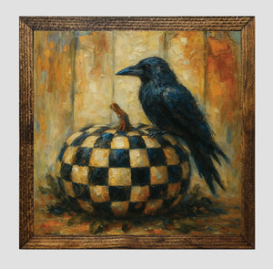 Framed Print of Crow and Pumpkin