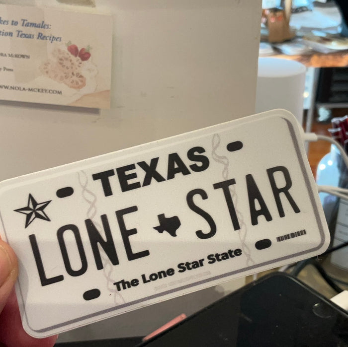 Lone star license plate sticker