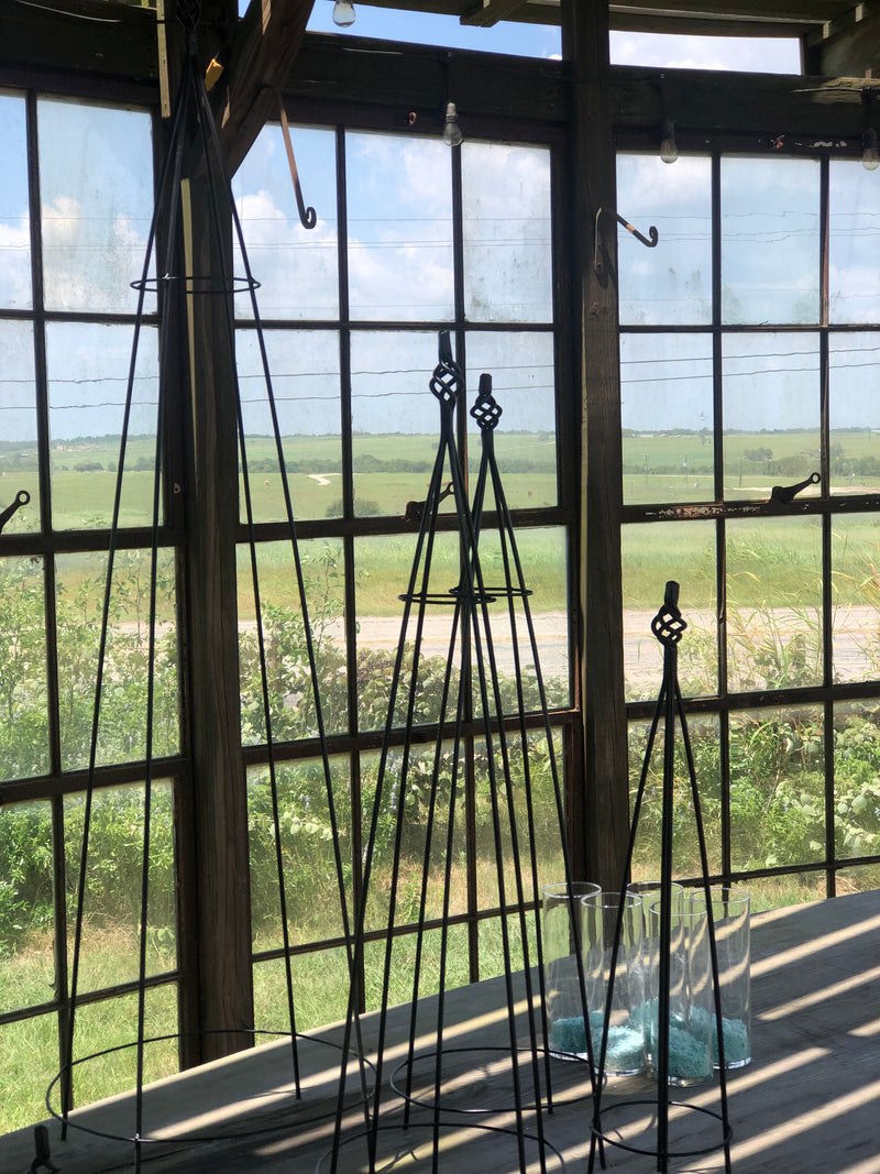 Hand forged trellises – Shiner Bluestem