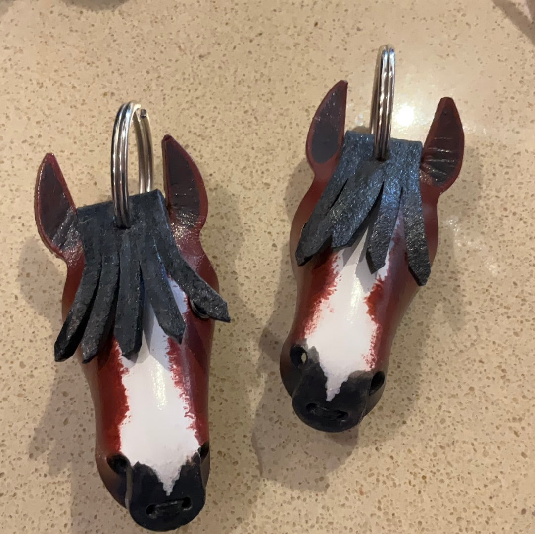Leather horse and mule keychains – Shiner Bluestem