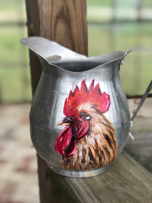 Rooster on pitcher