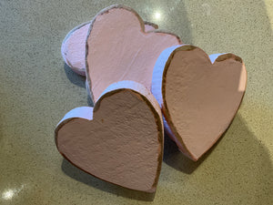 Wood pink hearts