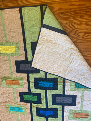 Mid Century Modern rectangles Quilt