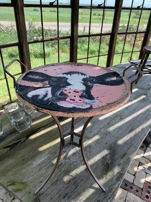 Cow painting on Tray table