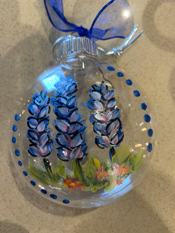 Hand Painted Bluebonnet Ornaments