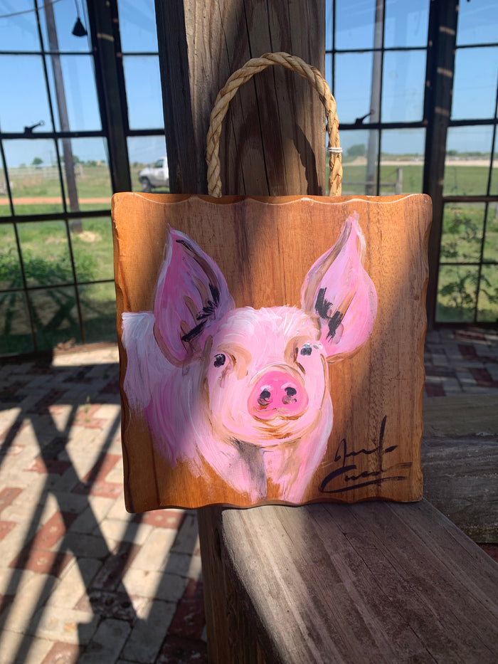 Pig painting on hanging board