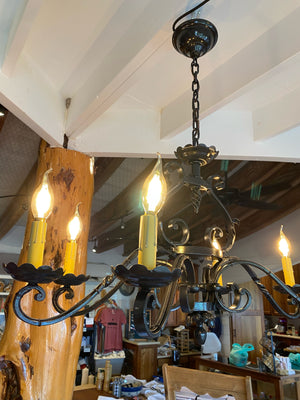 French, hand forged, restored light fixture.