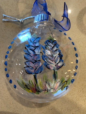Hand Painted Bluebonnet Ornaments