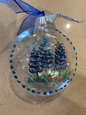 Hand Painted Bluebonnet Ornaments
