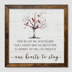 Those we love will never be more than a thought away Framed Print