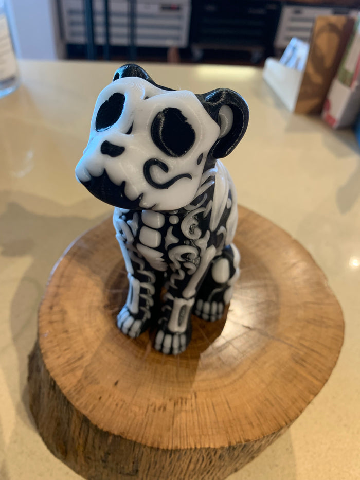 Glow in the dark, 3D printed Dia de los Muertos Dog