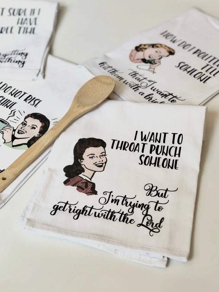 Witty Woman Flour Sack Dish towel