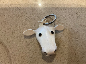 Leather cow / cattle keychains