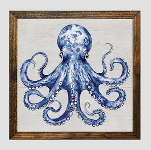 Framed Print of blue Octopus