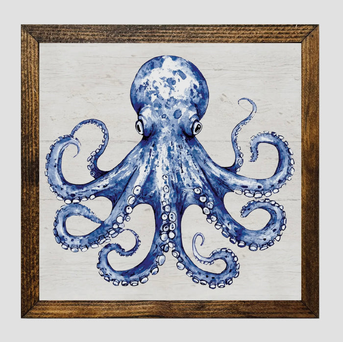 Framed Print of blue Octopus