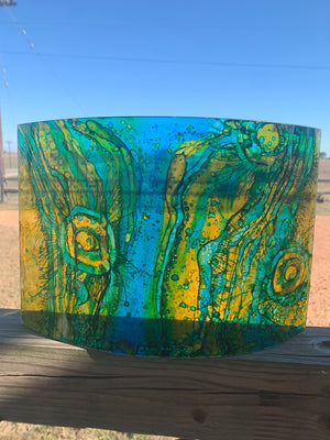 Alcohol Painted Curved Glass