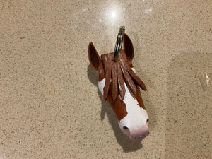 Leather horse keychains