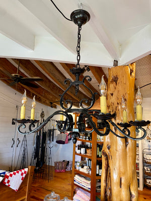 French, hand forged, restored light fixture.