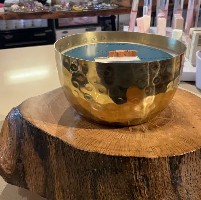 Vanilla Bean and buttercream brass bowl