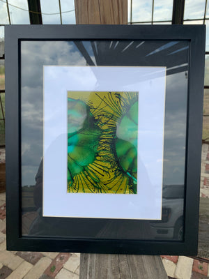 Framed Alcohol Painting , all Green