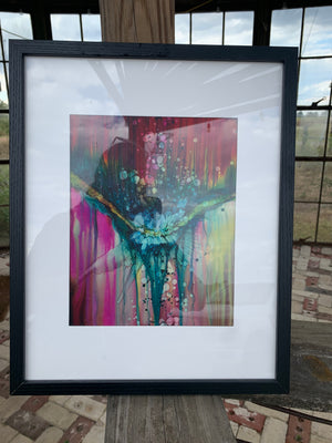 Framed Alcohol Painting , colorful
