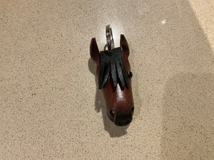 Leather horse keychains