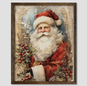 Framed Print of Vintage Santa