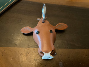 Leather cow / cattle keychains