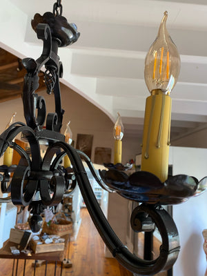 French, hand forged, restored light fixture.