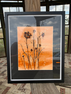 Framed Alcohol Painting , Orange