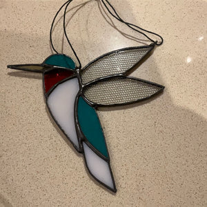 Stained glass hummingbird