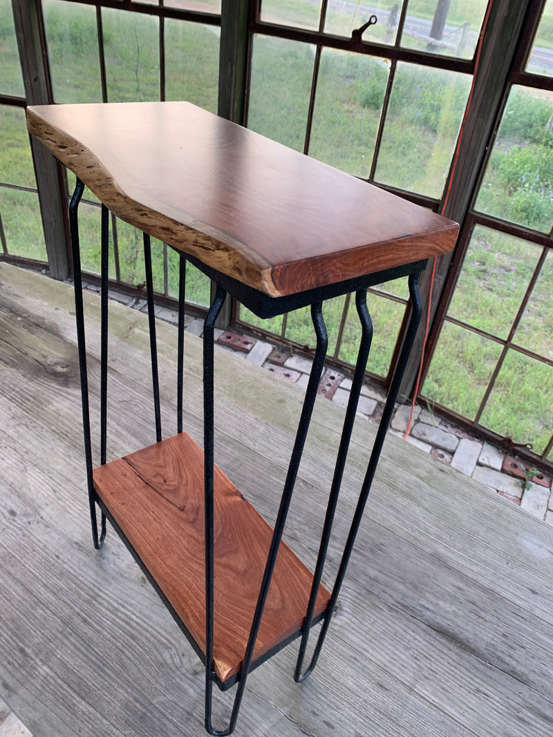 Mesquite table with hairpin legs – Shiner Bluestem