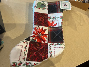 Vintage linens Stockings with Poinsettias