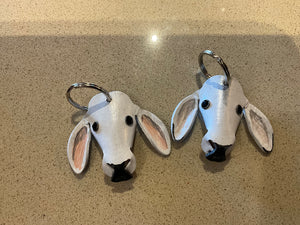 Leather cow / cattle keychains