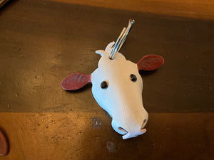 Leather cow / cattle keychains