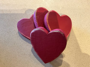 Wood red hearts