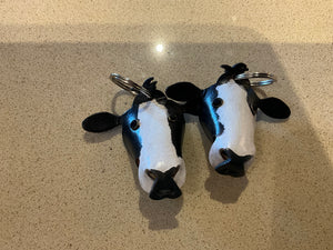 Leather cow / cattle keychains