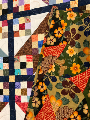 9 patch quilt with floral border