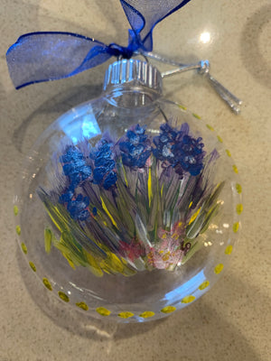 Hand Painted Bluebonnet Ornaments