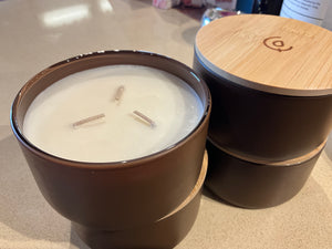 3 wick Brown jar, 3 wick candle
