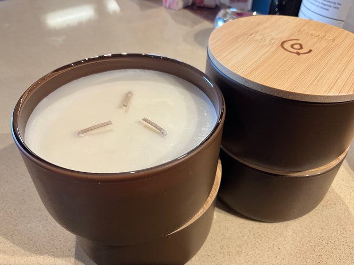3 wick Brown jar, 3 wick candle