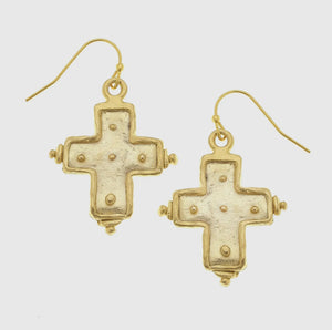 Gold Cross Earrings
